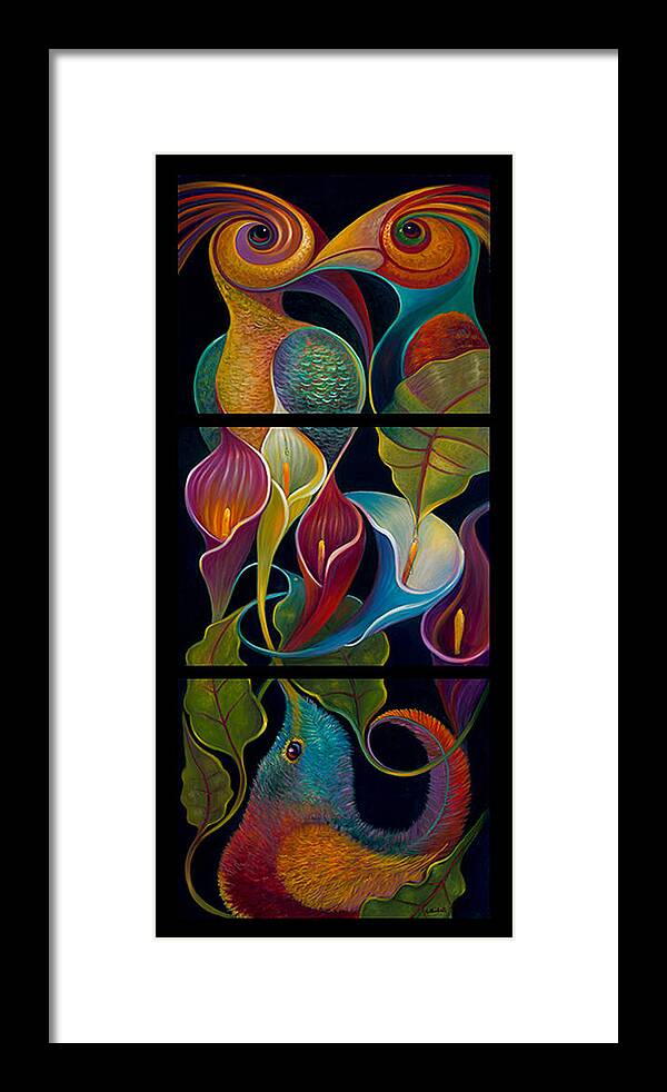 Bird Framed Print featuring the painting First Flight - Triptych by Claudia Goodell