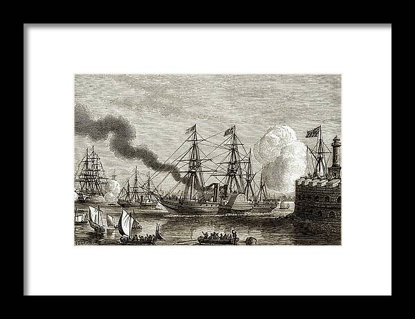 Atlantic Framed Print featuring the photograph First Transatlantic Steamship Crossing by Sheila Terry