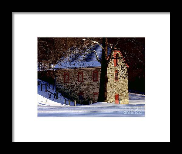 Bethlehem Pa Framed Print featuring the photograph First Waterworks in Country - Colonial Industrial Quarter - Bethlehem PA by Jacqueline M Lewis