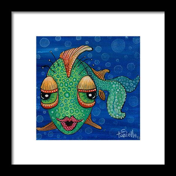 Fish Lips Framed Print featuring the painting Fish Lips by Tanielle Childers