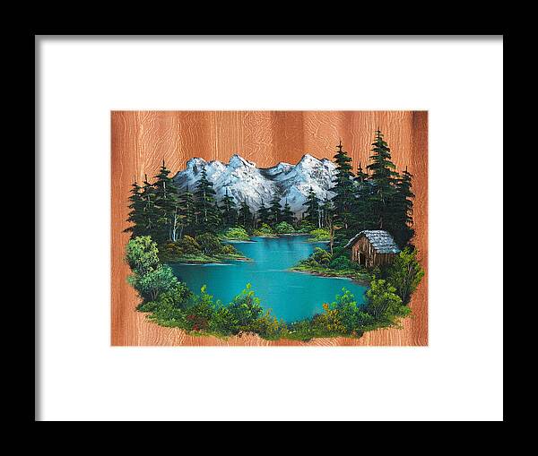 Landscape Framed Print featuring the painting Fisherman's Cabin by Chris Steele