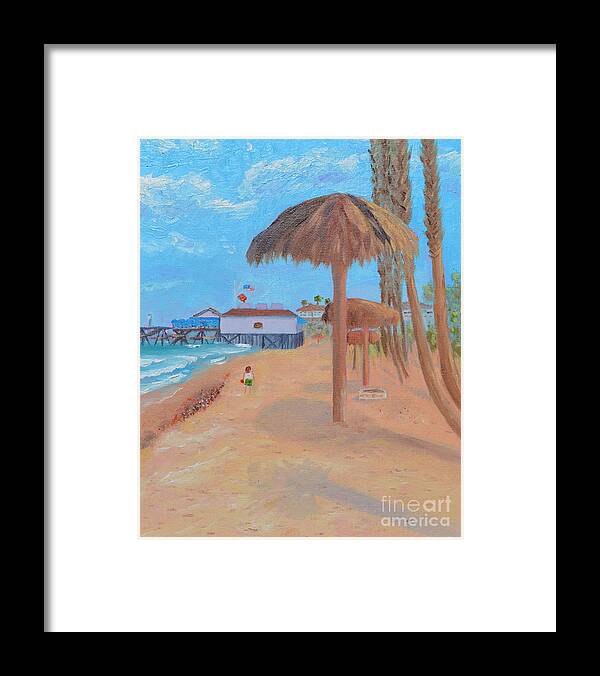 Ocean Framed Print featuring the painting Fisherman's Resturant by Mary Scott