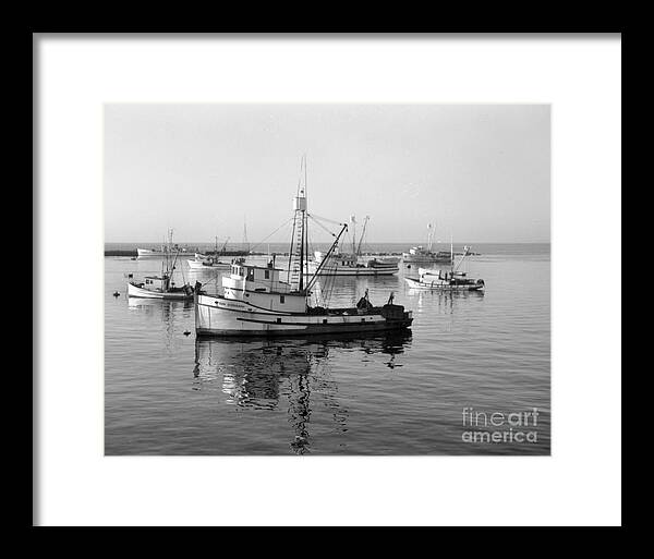 Fishing Framed Print featuring the photograph Fishing boat San Giovanni Monterey Bay California Circa 1960 by Monterey County Historical Society