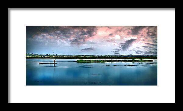 Fishing Framed Print featuring the photograph Fishing The Lake by Ian Gledhill