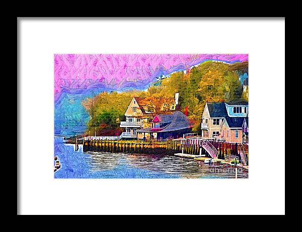 Harbor Framed Print featuring the painting Fishing Village by Kirt Tisdale