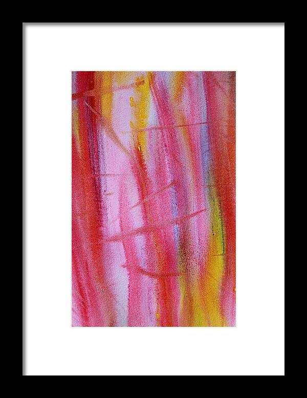 Abstract Framed Print featuring the painting Fissures by Tom Atkins