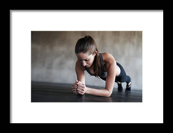 Abdominal Muscle Framed Print featuring the photograph Fitness goals are achieved not given by PeopleImages
