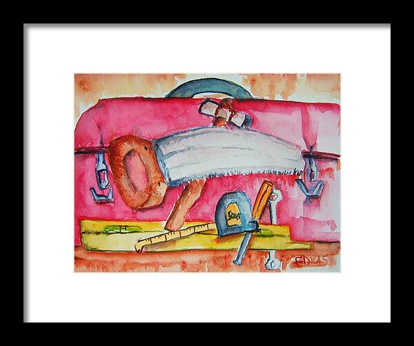 Tools Framed Print featuring the painting Fix and Finish It by Elaine Duras