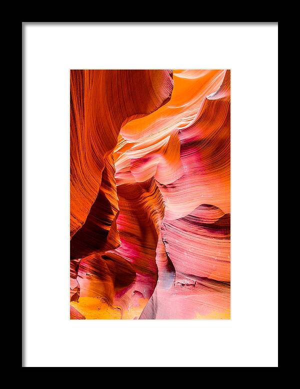 Antelope Canyon Framed Print featuring the photograph Flame Canyon 1 by Jason Chu