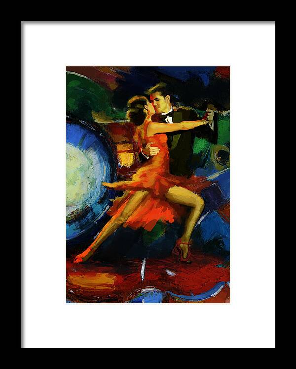Jazz Framed Print featuring the painting Flamenco Dancer 029 by Catf