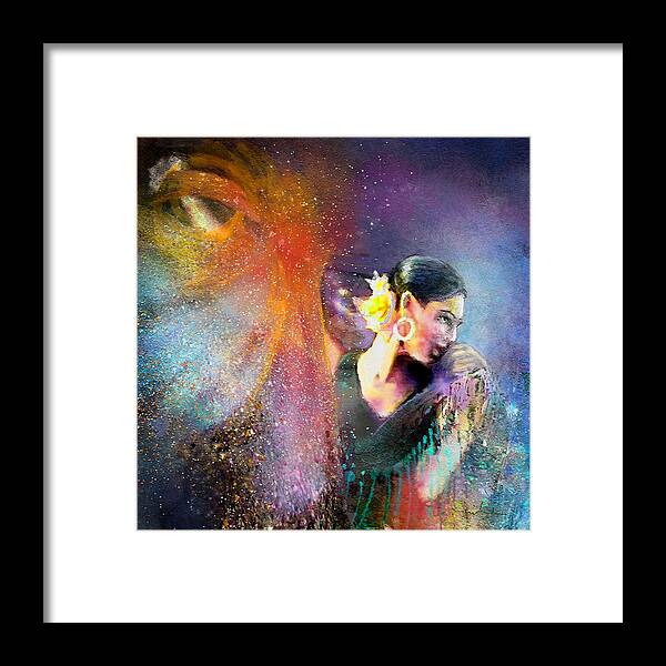 Flamenco Framed Print featuring the painting Flamencoscape 04 by Miki De Goodaboom