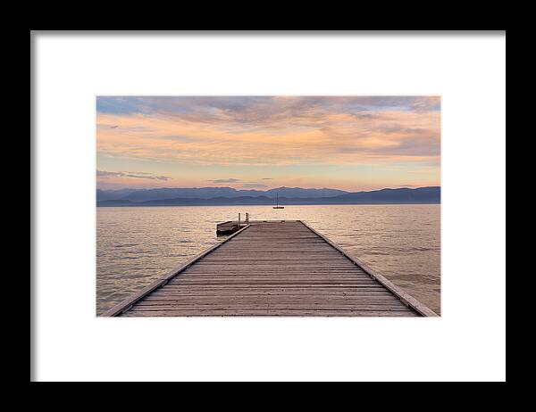 Lakeside Framed Print featuring the photograph Flathead Lake Sunset by Adam Mateo Fierro