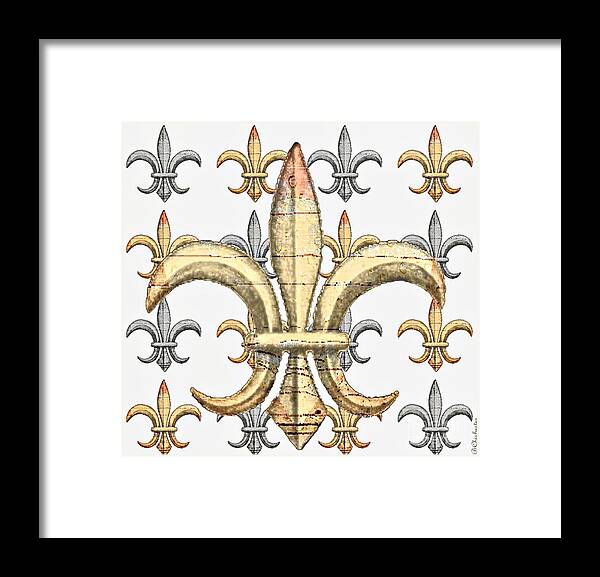Fleur De Lys Framed Print featuring the photograph Fleur de Lys Silver and Gold by Barbara Chichester
