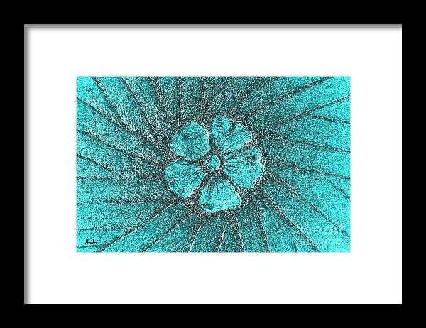 Floral Framed Print featuring the photograph Fleur Teal by Geri Glavis