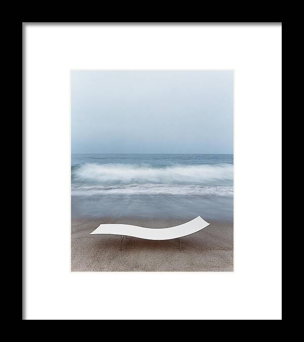 Nobody Framed Print featuring the photograph Flexy Batyline Mesh Curve Chaise On Malibu Beach by Simon Watson