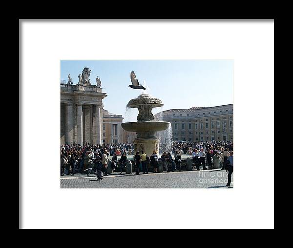 Rome Framed Print featuring the photograph Flight and Fountain by Robin Pedrero