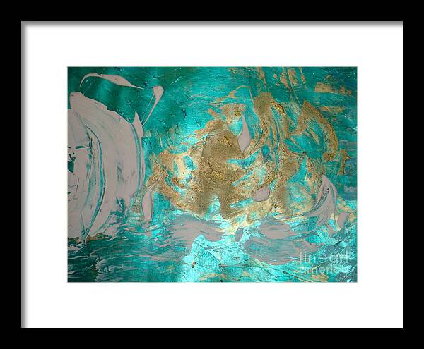 Seascape Framed Print featuring the painting Floating 1 by Fereshteh Stoecklein