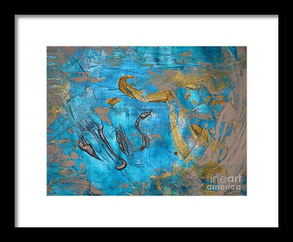 Abstract Framed Print featuring the painting Floating III by Fereshteh Stoecklein