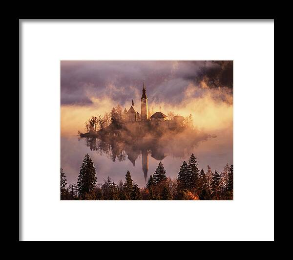 Lake Framed Print featuring the photograph Floating Island by Ales Krivec