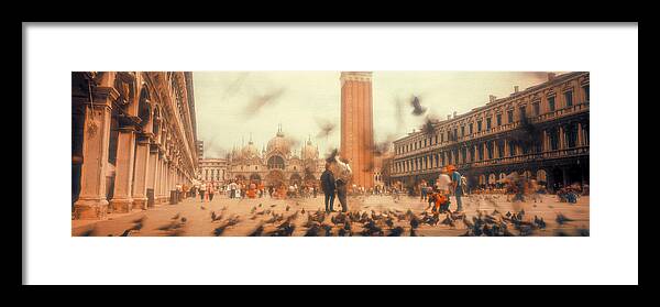 Photography Framed Print featuring the photograph Flock Of Pigeons Flying, St. Marks by Panoramic Images