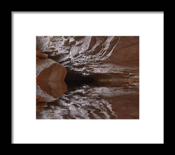 Landscape Framed Print featuring the photograph flooded Ohio cave by Flees Photos