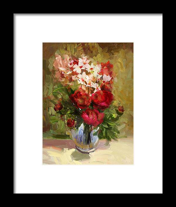 Flower Framed Print featuring the painting Floral 9 by Mahnoor Shah