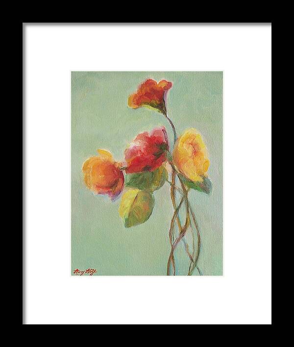 Floral Framed Print featuring the painting Floral Painting by Mary Wolf