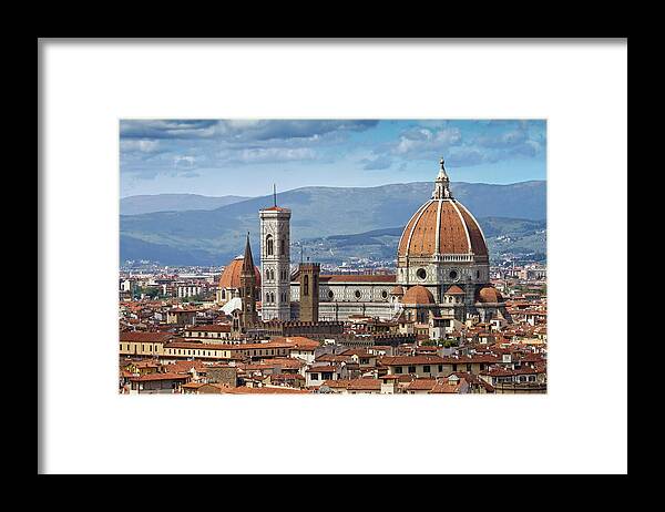 Built Structure Framed Print featuring the photograph Florence Cathedral by Ellen Van Bodegom