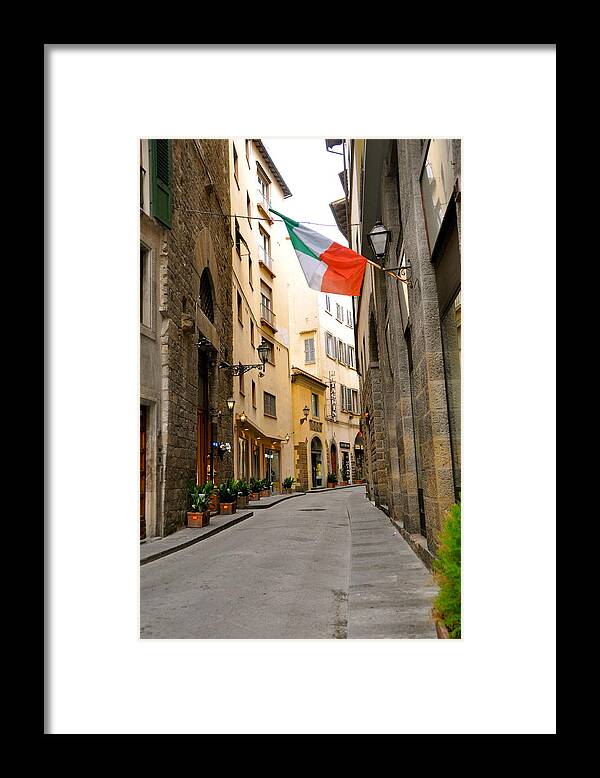 Street View Framed Print featuring the photograph Florence street by Sue Morris
