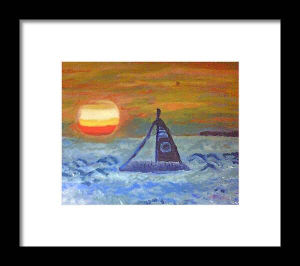 Florida Framed Print featuring the painting Florida Key Sunset by Suzanne Berthier