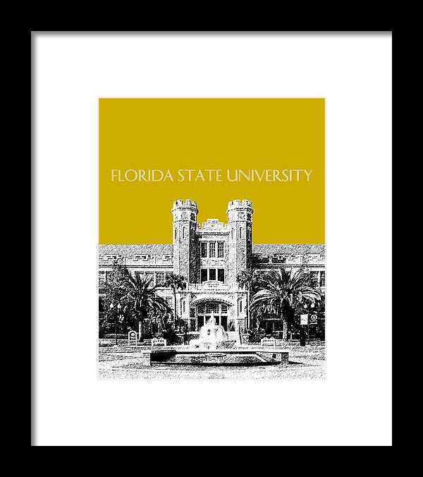 University Framed Print featuring the digital art Florida State University - Gold by DB Artist