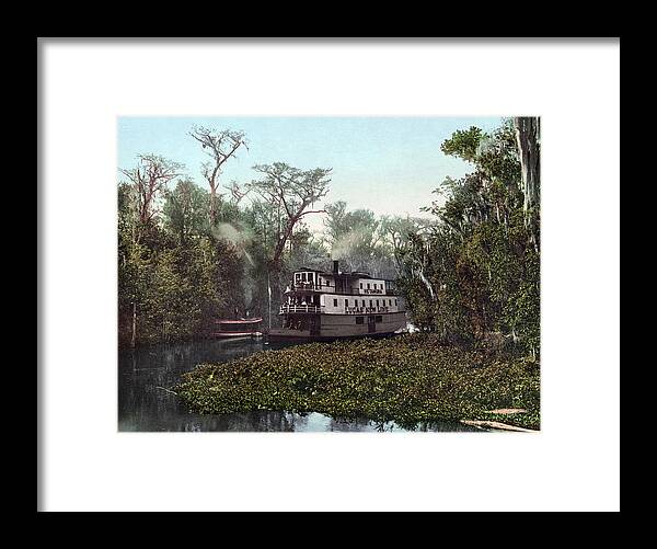 1902 Framed Print featuring the painting Florida Steamboat, C1902 by Granger