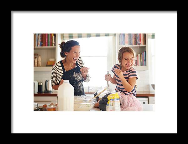 Child Framed Print featuring the photograph Flour and fun make for some delicious food! by PeopleImages