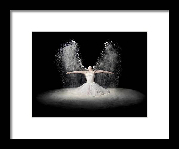 Angel Framed Print featuring the photograph Flour Wings by Pauline Pentony Ba