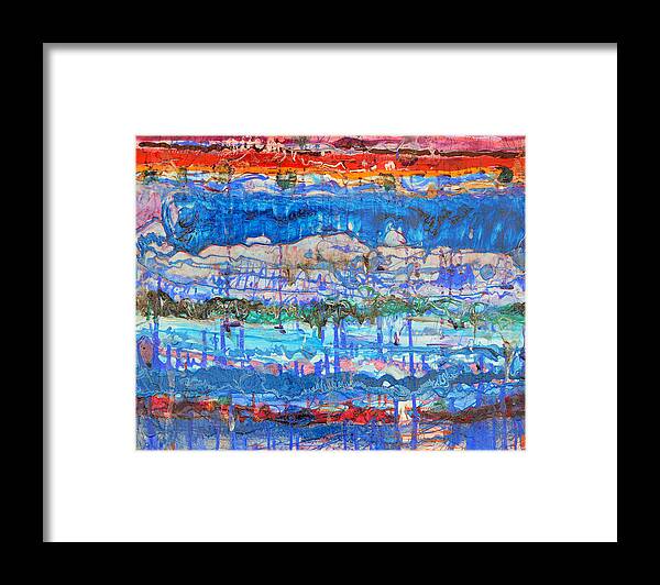 Flow Instability Framed Print featuring the painting Flow Instability by Regina Valluzzi