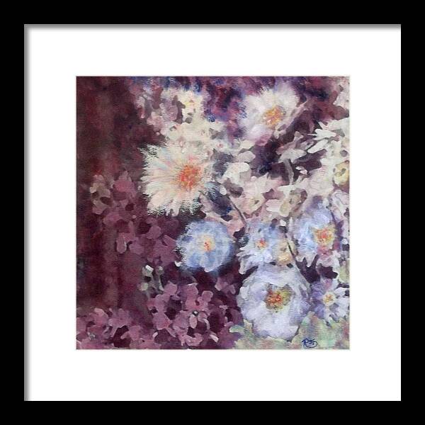 Flowers Framed Print featuring the painting Flower Burst by Richard James Digance