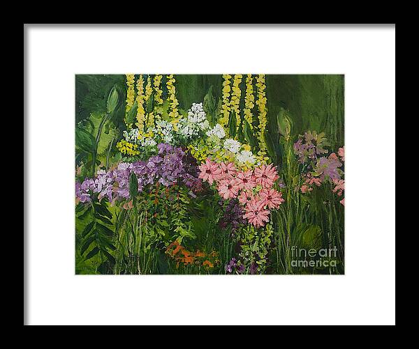 Landscape Framed Print featuring the painting Flower Dance by Allan P Friedlander