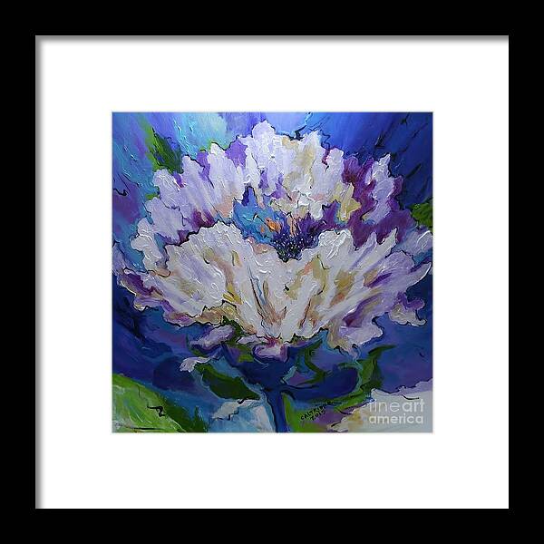 Flower Framed Print featuring the painting Flower for a Friend by Alison Caltrider