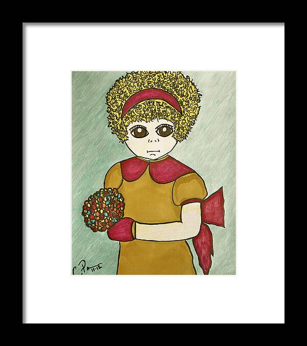 Colors Framed Print featuring the drawing Flower Girl by Chrissy Pena