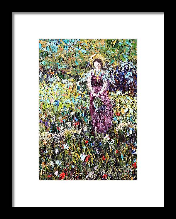 Impressionism Framed Print featuring the painting Flower Girl by Pattie Calfy