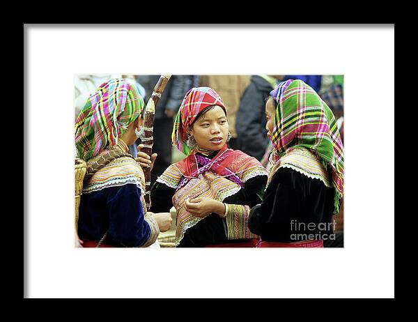 Vietnam Framed Print featuring the photograph Flower Hmong Women by Rick Piper Photography