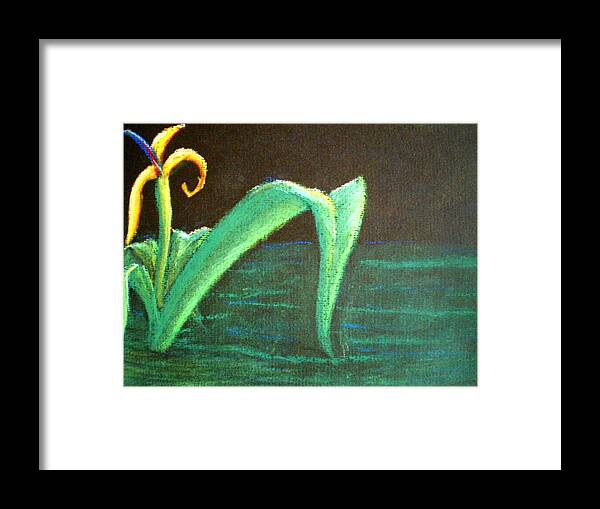Flower Framed Print featuring the pastel Flower of the Water by Nieve Andrea 