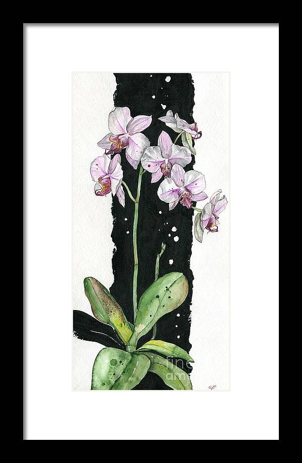 Art Framed Print featuring the painting Flower ORCHID 02 Elena Yakubovich by Elena Daniel Yakubovich