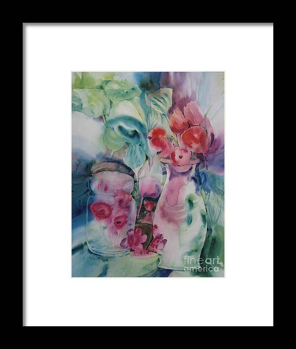 Wet-on-wet Framed Print featuring the painting Flower pot by Donna Acheson-Juillet