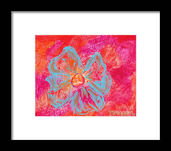 Orange Framed Print featuring the painting Flower Power by Paulette B Wright