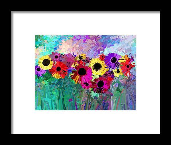 Flower Framed Print featuring the painting Flower Power Two by Ann Powell
