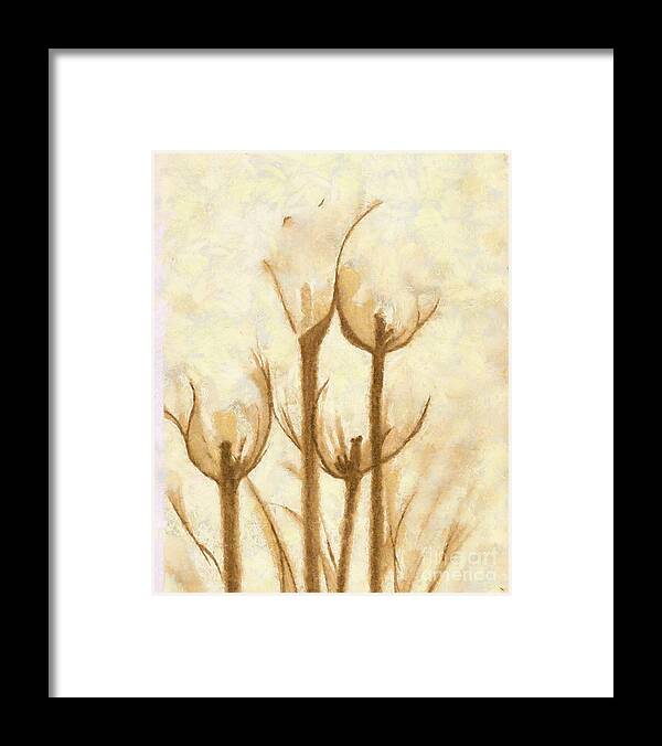 Artwork Framed Print featuring the mixed media Flower Sketch by Yanni Theodorou