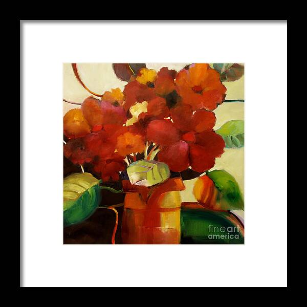 Flowers Framed Print featuring the painting Flower Vase No. 3 by Michelle Abrams