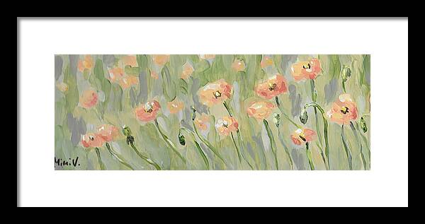Flowers Framed Print featuring the painting California Poppies by Maria Langgle