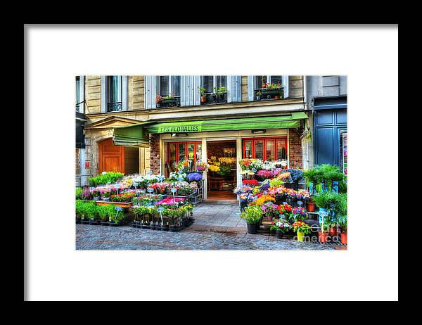 Flowers On Rue Cler Framed Print featuring the photograph Flowers On Rue Cler by Mel Steinhauer